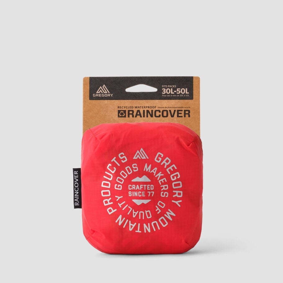 Raincover 30L-50L in the color Beaming Red. image number 2